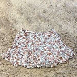 Abercrombie Kids Floral Skater Skirt - Pink and White